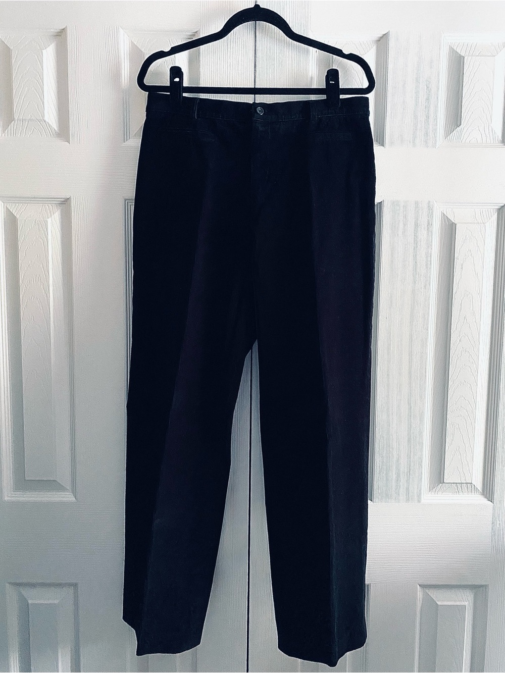RAFAELLA CORDUROY COTTON STRETCH WIDE LEG PANTS EDGY OFFICE CASUAL BOHO Black 14